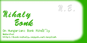 mihaly bonk business card